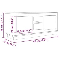 TV-benk høyglans hvit 102x35x45 cm konstruert tre