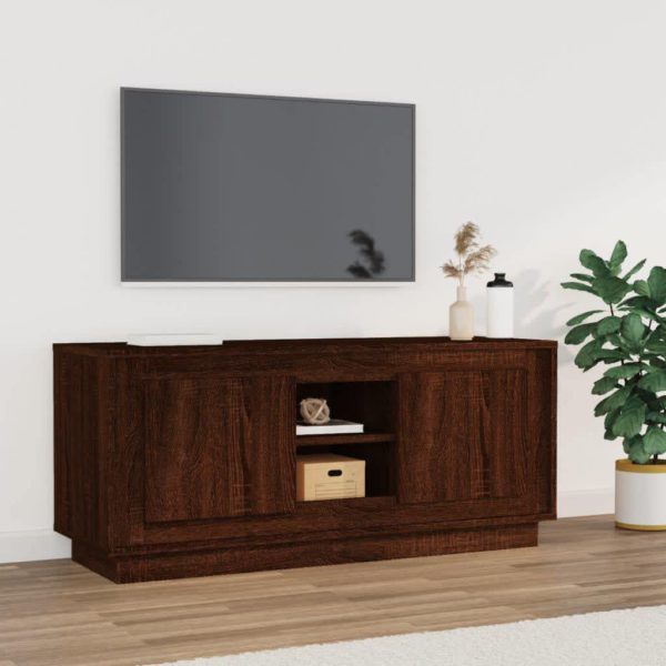 TV-benk brun eik 102x35x45 cm konstruert tre