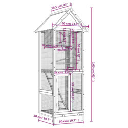 Fuglehus brun 60×58,5×160 cm heltre furu