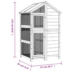 Fuglehus brun 97x81x152 cm heltre furu