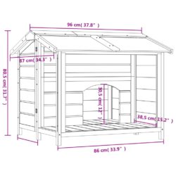 Hundekennel brun 96x87x80,5 cm heltre furu