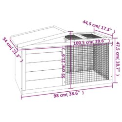 Kaninbur brun 100,5x54x55 cm heltre furu