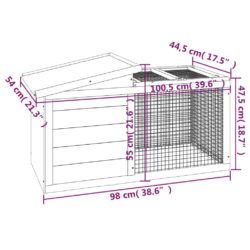 Kaninbur mocca 100,5x54x55 cm heltre furu