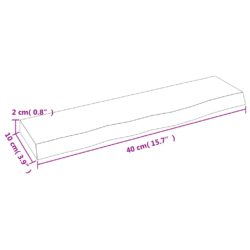 Vegghylle 40x10x2 cm ubehandlet heltre eik