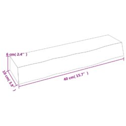 Vegghylle 40x10x6 cm ubehandlet heltre eik