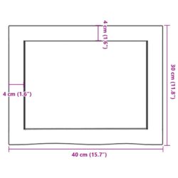 Vegghylle 40x30x(2-6)cm ubehandlet heltre eik