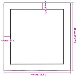 Vegghylle 40x40x(2-6) cm ubehandlet heltre eik