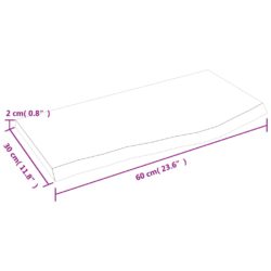 Vegghylle 60x30x2 cm ubehandlet heltre eik