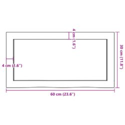 Vegghylle 60x30x(2-4) cm ubehandlet heltre eik