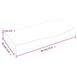 Vegghylle 60x30x(2-6) cm ubehandlet heltre eik