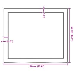 Vegghylle 60x50x(2-4) cm ubehandlet heltre eik