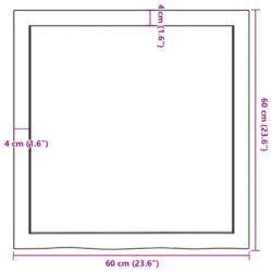 Vegghylle 60x60x(2-4) cm ubehandlet heltre eik