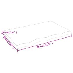 Vegghylle 80x50x(2-4) cm ubehandlet heltre eik