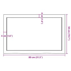 Vegghylle 80x50x(2-4) cm ubehandlet heltre eik