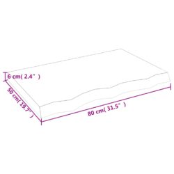 Vegghylle 80x50x(2-6) cm ubehandlet heltre eik