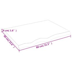 Vegghylle 80x60x(2-4) cm ubehandlet heltre eik