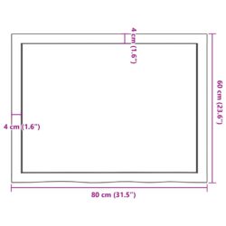 Vegghylle 80x60x(2-4) cm ubehandlet heltre eik