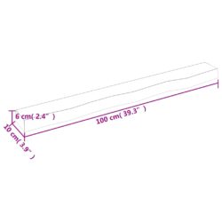 Vegghylle 100x10x6 cm ubehandlet heltre eik