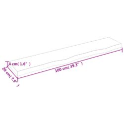 Vegghylle 100x20x4 cm ubehandlet heltre eik