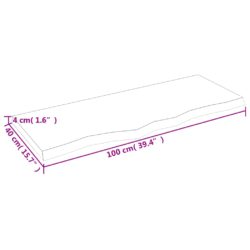 Vegghylle 100x40x(2-4) cm ubehandlet heltre eik