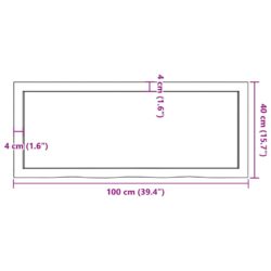 Vegghylle 100x40x(2-4) cm ubehandlet heltre eik