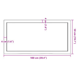 Vegghylle 100x50x(2-4) cm ubehandlet heltre eik