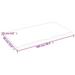 Vegghylle 100x60x2 cm ubehandlet heltre eik