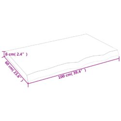 Vegghylle 100x60x(2-6) cm ubehandlet heltre eik