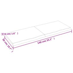 Vegghylle 140x50x(2-4) cm ubehandlet heltre eik