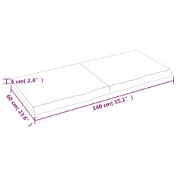 Vegghylle 140x60x(2-6) cm ubehandlet heltre eik