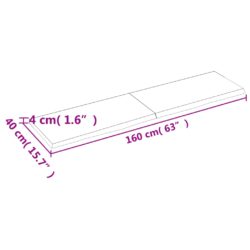 Vegghylle 160x40x(2-4) cm ubehandlet heltre eik