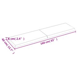 Vegghylle 160x40x(2-6) cm ubehandlet heltre eik