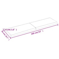 Vegghylle 160x50x(2-4) cm ubehandlet heltre eik