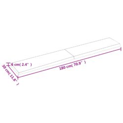 Vegghylle 180x30x(2-6) cm ubehandlet heltre eik