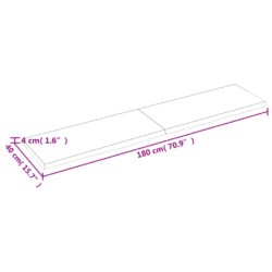 Vegghylle 180x40x(2-4) cm ubehandlet heltre eik