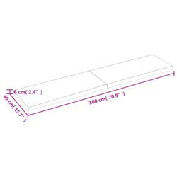 Vegghylle 180x40x(2-6) cm ubehandlet heltre eik