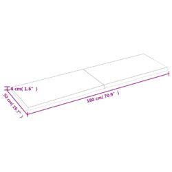 Vegghylle 180x50x(2-4) cm ubehandlet heltre eik