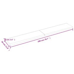 Vegghylle 200x30x(2-4) cm ubehandlet heltre eik