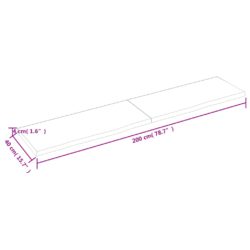 Vegghylle 200x40x(2-4) cm ubehandlet heltre eik