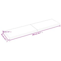 Vegghylle 200x50x(2-4) cm ubehandlet heltre eik