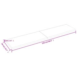 Vegghylle 220x50x(2-4) cm ubehandlet heltre eik