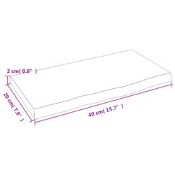 Vegghylle lysebrun 40x20x2 cm behandlet heltre eik