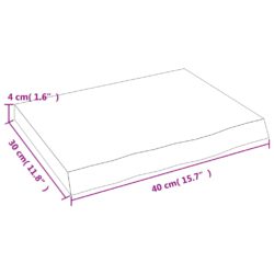 Vegghylle lysebrun 40x30x(2-4) cm behandlet heltre eik