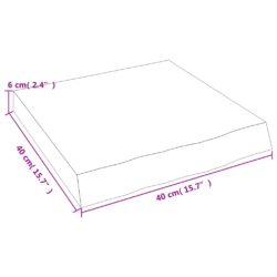 Vegghylle lysebrun 40x40x(2-6) cm behandlet heltre eik