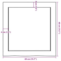 Vegghylle lysebrun 40x40x(2-6) cm behandlet heltre eik