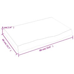 Vegghylle lysebrun 60x40x(2-6) cm behandlet heltre eik