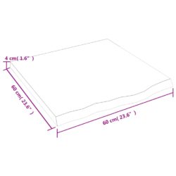 Vegghylle lysebrun 60x60x(2-4) cm behandlet heltre eik