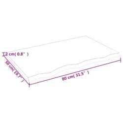 Vegghylle lysebrun 80x50x2 cm behandlet heltre eik