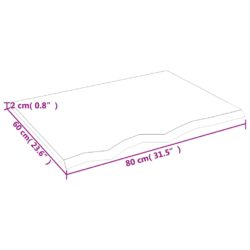 Vegghylle lysebrun 80x60x2 cm behandlet heltre eik