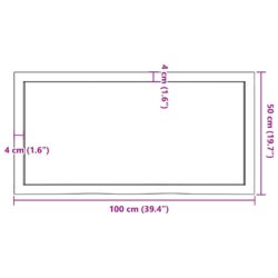 Vegghylle lysebrun 100x50x(2-4) cm behandlet heltre eik